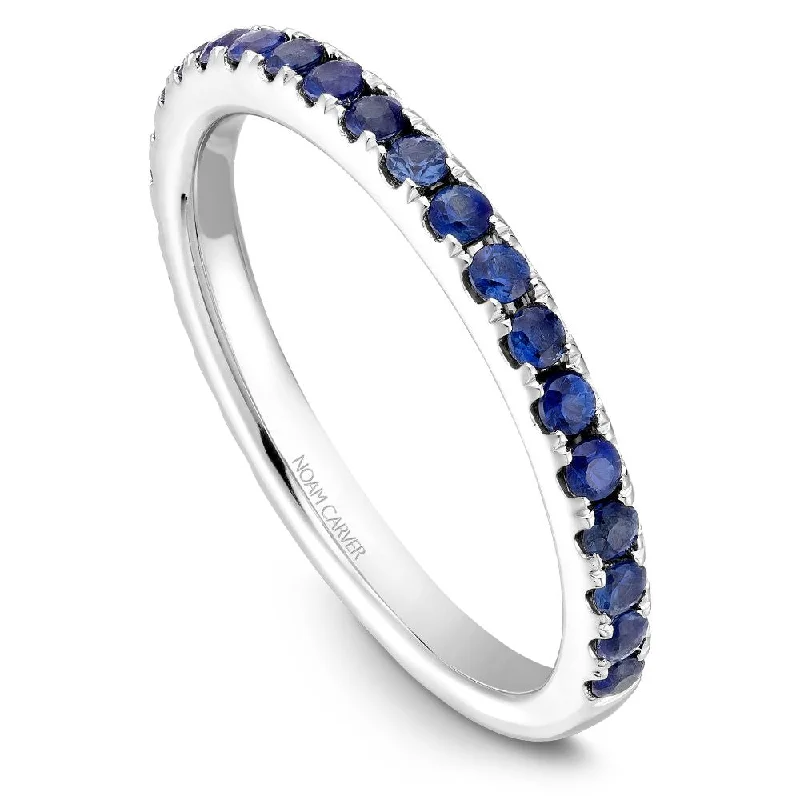 Fashion Rings with Initial Charms in Silver - Plated Metal for a Custom AccessoryNoam Carver Stackable Collection 0.60cttw. Blue Sapphire Fashion Ring STA3-1-B