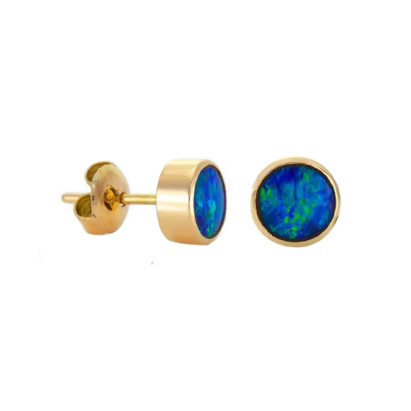 Kids' Plastic Animal - Shaped Stud Earrings in Bright Colors for a Fun and Safe AccessorySimon Alexander 9ct Yellow Gold and Opal Doublet Round Stud Earrings