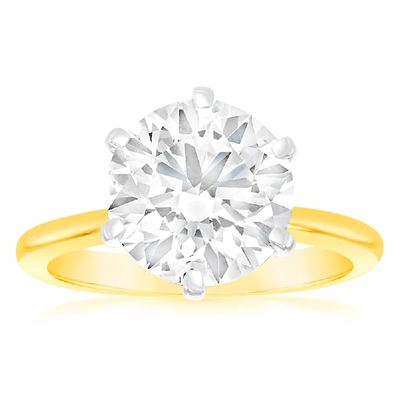 Art Deco - Inspired Women's Diamond Rings with Geometric Designs and Baguette - Cut DiamondsLuminesce Lab Grown 4Carat Certified Diamond Solitaire Ring in 18ct Yellow Gold