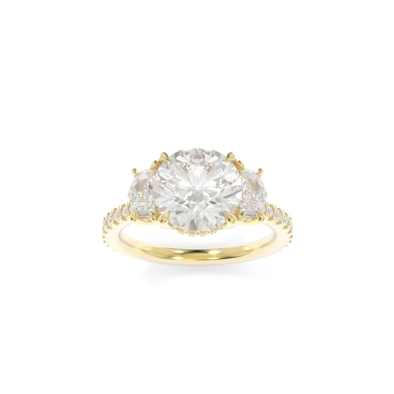 Men's Tourmaline Engagement Rings in 18K Two - Tone Gold with a Floral - Inspired SettingMichelle Ring (Cadillac Version) Round