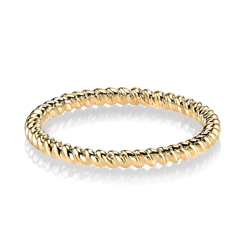 Chunky Fashion Rings in Copper with Geometric Patterns for a Bold Accessory14K Yellow Gold Twisted Stackable Fashion Ring