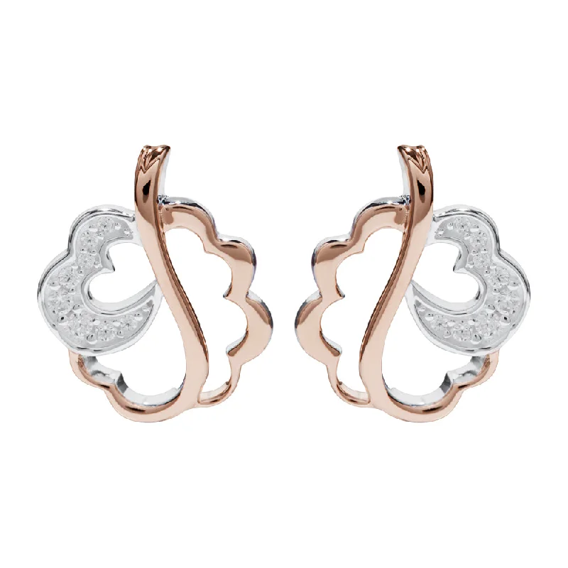 14K Gold Plated Heart - Shaped Stud Earrings for a Romantic and Feminine LookUnique & Co Silver Cubic Zirconia Stud Earrings