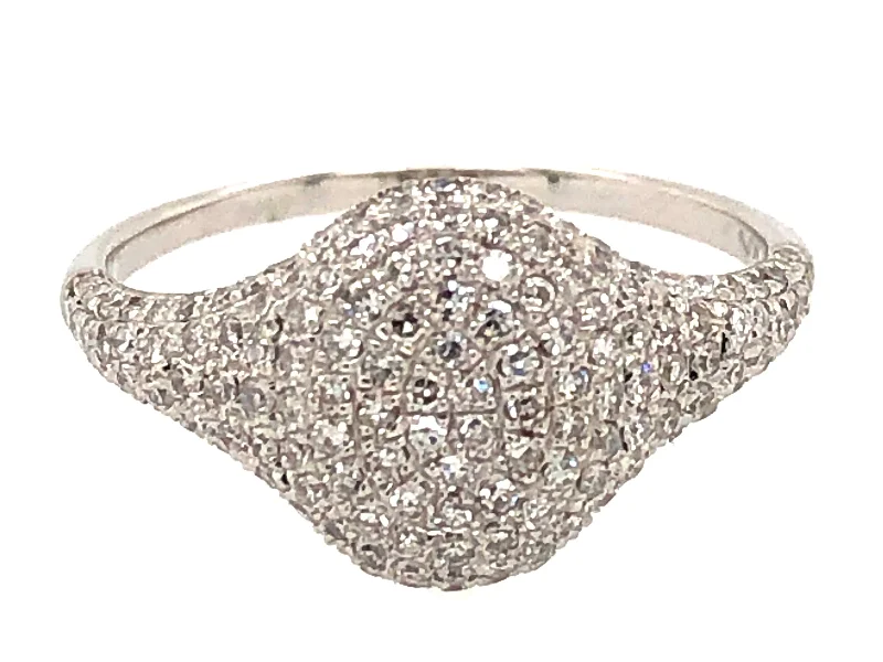 Cluster - Style Women's Diamond Rings with Multiple Small Diamonds Arranged in a Stunning Pattern14KWG 0.59CTW BR DIA PAVE OVAL RING