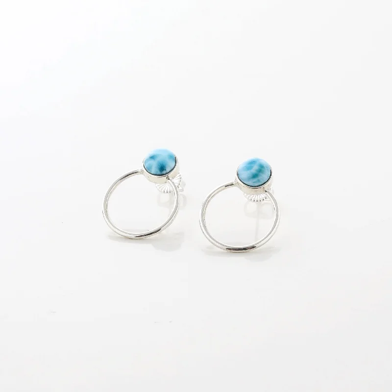 Matte - Finish Titanium Hexagon Stud Earrings for a Sleek and Contemporary StyleLarimar Earrings Vesta