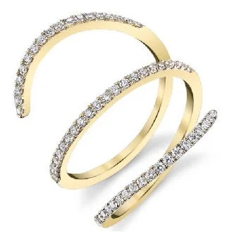 Art Deco - Inspired Women's Diamond Rings with Geometric Designs and Baguette - Cut Diamonds14KYG BR 0.41CTW DIA FREE FORM FASHION RING.