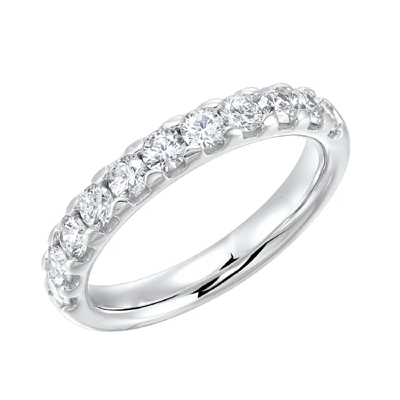 Marquise - cut diamond engagement ring with a split - shank band in platinumLab Grown Diamond Band- 1.50 ctw.