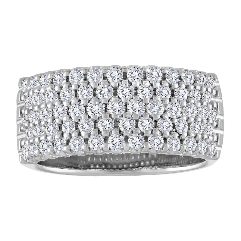 Tennis - Style Women's Diamond Rings with a Continuous Row of Diamonds for a Classic and Versatile Look14KYG 1.25CTW BR HONEYCOMB 5 ROW DIA WOMENS BAND SIZE 7