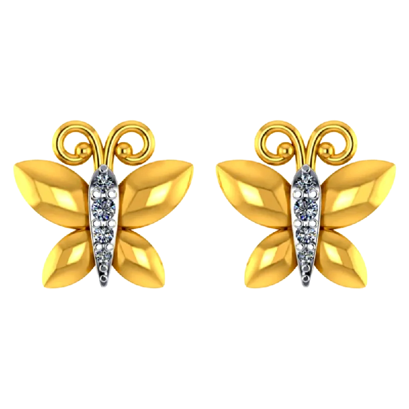 Cluster - Style Women's Diamond Rings with Multiple Small Diamonds Arranged in a Stunning Pattern14k Elegant Butterfly Shaped Earrings With Stone Detailing