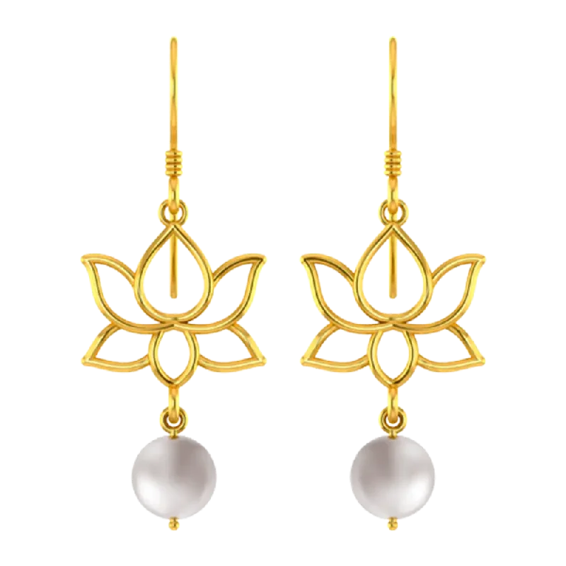 Princess - Cut Women's Diamond Rings in White Gold with a High - Clarity Diamond for a Modern Look14k Unique Earrings With Gold Lotus Design And A Hanging Pearl