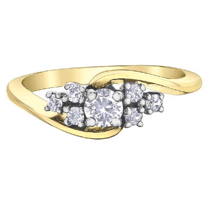 Three - Stone Women's Diamond Rings Symbolizing Past, Present, and Future with Emerald - Cut DiamondsCanadian Diamond Constellation Ring