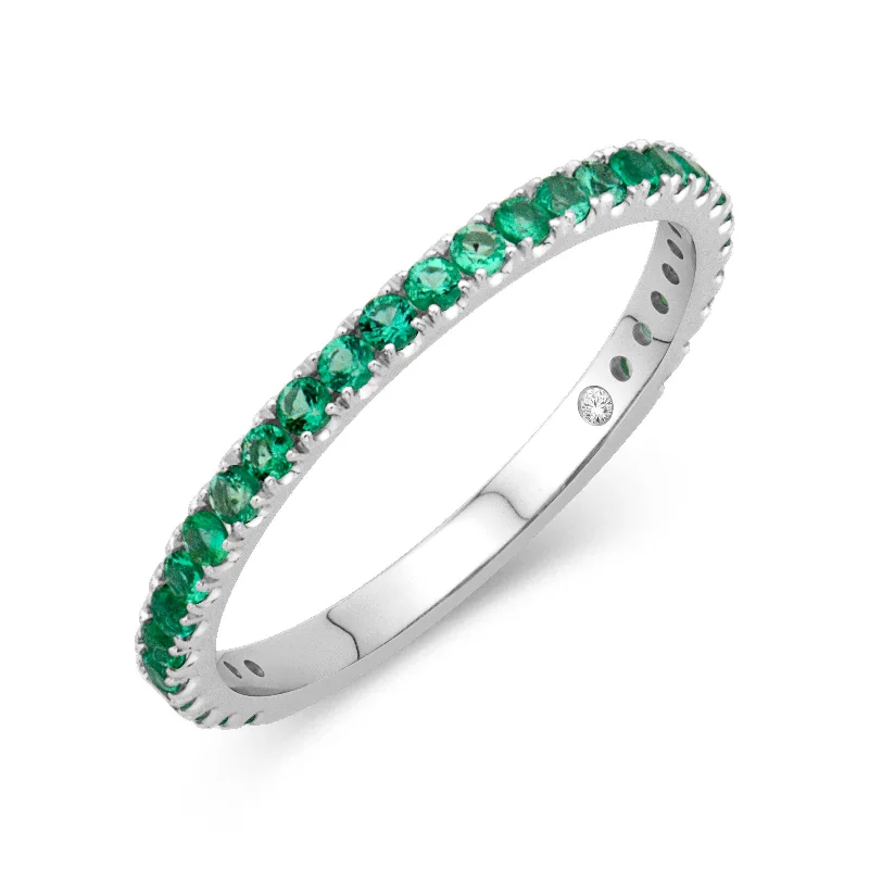 Enamel - Coated Fashion Rings in Bright Colors with Animal - Print Patterns14K White Gold 0.37cttw. Emerald Stackable Birthstone Ring - May