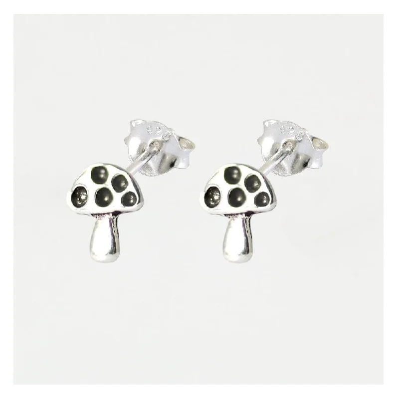 Rainbow - Colored Enameled Butterfly Stud Earrings for a Playful and Colorful StatementKingsley Ryan Silver Mushroom Stud Earrings