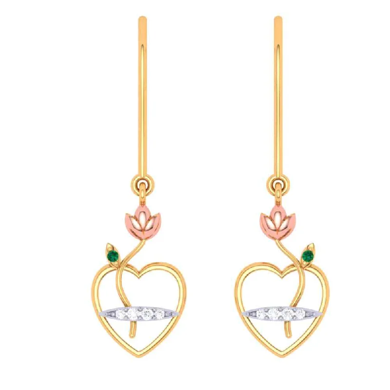 Heart - Shaped Women's Diamond Rings in Rose Gold for a Romantic and Symbolic GiftExquisite 14k Hear Gold Earrings