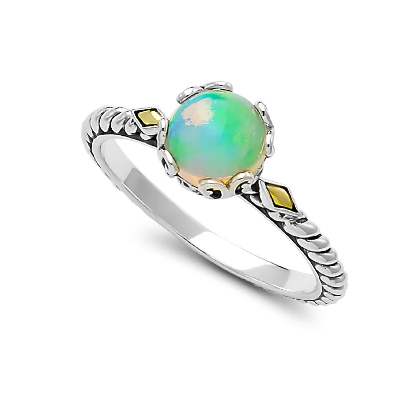 Fashion Rings with Zodiac Symbols in Gold - Filled Metal for a Personalized TouchSamuel B. Opal Birthstone Glow Ring - October