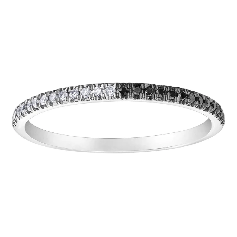 Vintage - Style Women's Diamond Rings with Floral - Engraved Bands and Multiple Diamond AccentsBlack and White Diamond Band