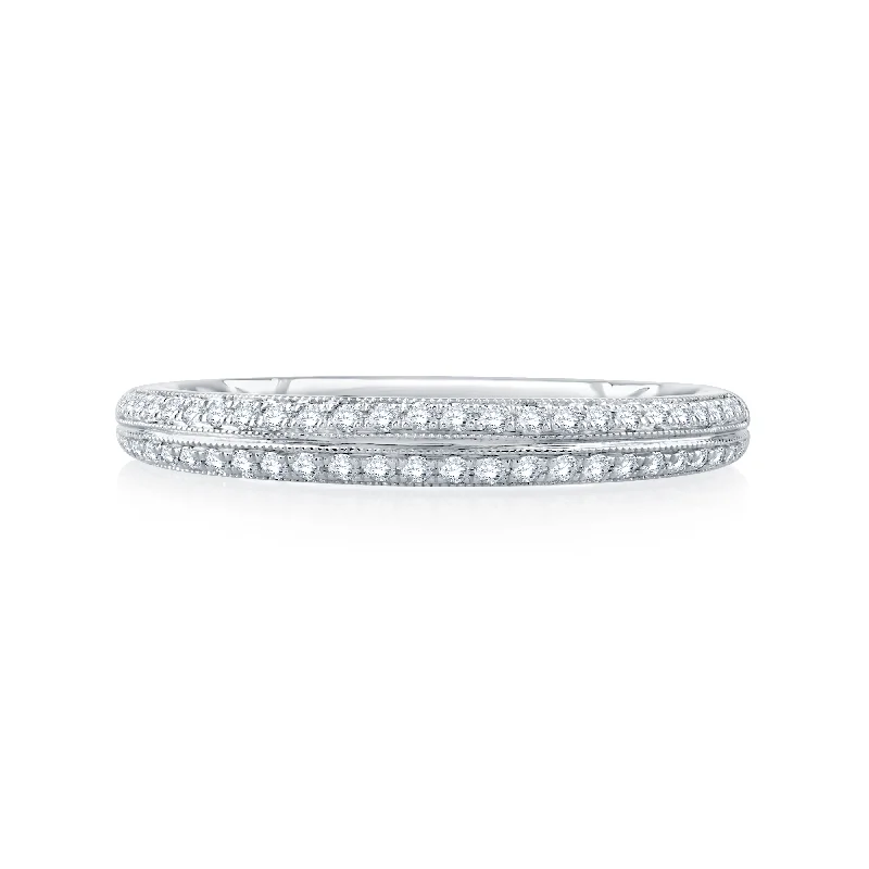 LED - Lit Fashion Rings in Plastic with Color - Changing Effects for a Futuristic LookA.Jaffe Modern Vintage Two Row Milgrain Detail Diamond Quilted Wedding Band MR2294Q/22