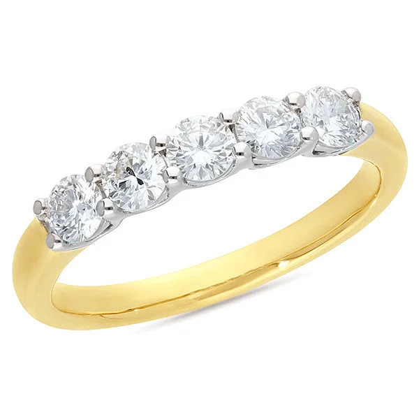 Pear - Shaped Women's Diamond Rings in Yellow Gold with a Single - Diamond Pendant Look9ct Yellow and White Gold Lab Grown Diamond Aniversary Ring