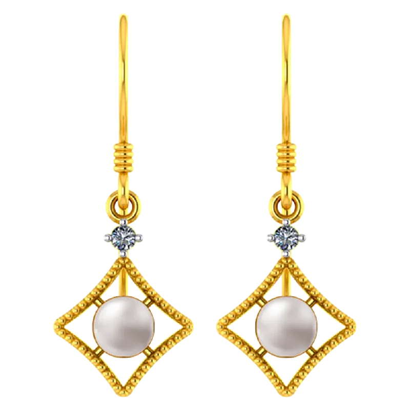 Women's Solitaire Diamond Rings with Round - Cut Diamonds and Platinum Settings for an Elegant Engagement14k Diamond Shaped Gold Earrings With A Pearl And Stone Detailing