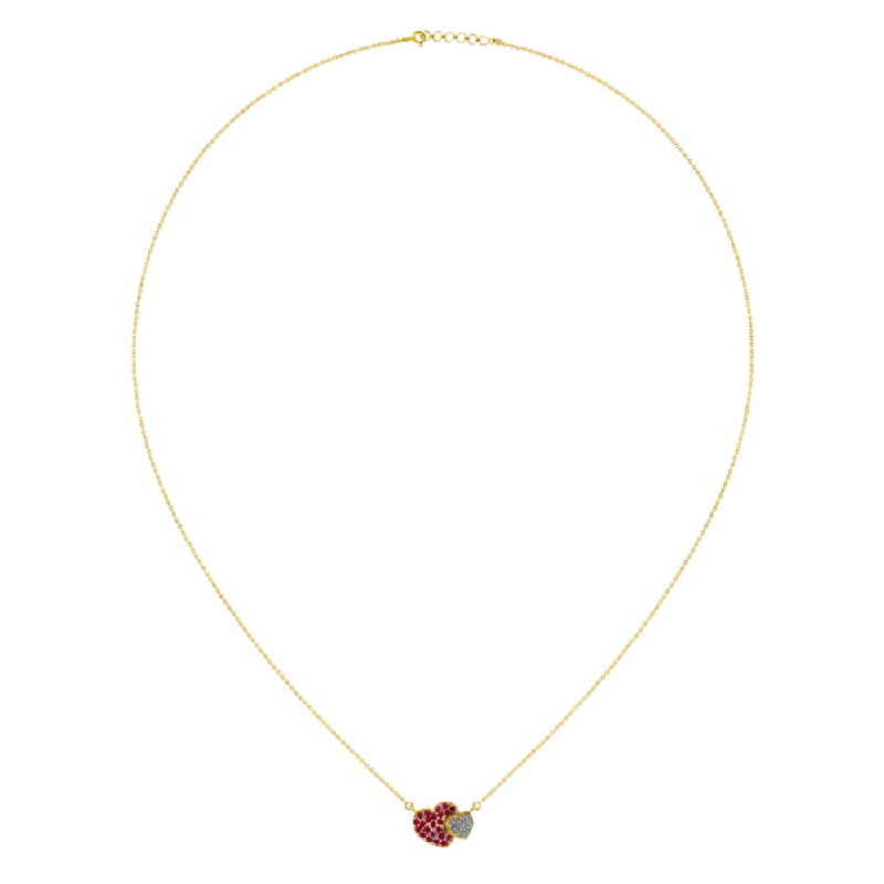 Adjustable Women's Diamond Rings with a Flexible Band for a Comfortable and Custom FitHeart-shaped 14k Gold Pendant With Diamond And Ruby Detailing