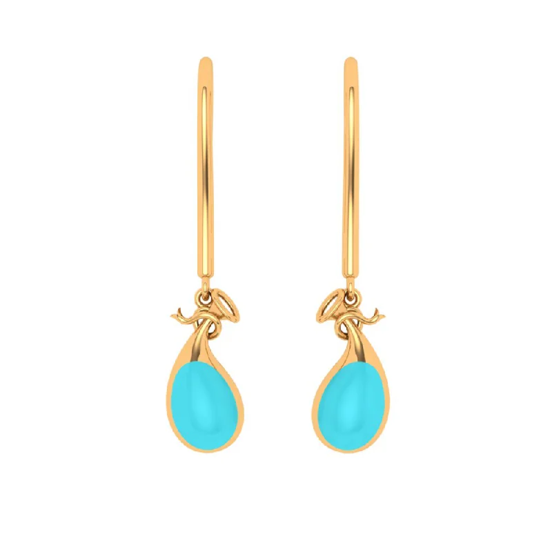 Women's Diamond Rings with Opal Inlays and Diamond Accents for a Mysterious and Iridescent LookDelectable Hook Type Gold Drop Earrings