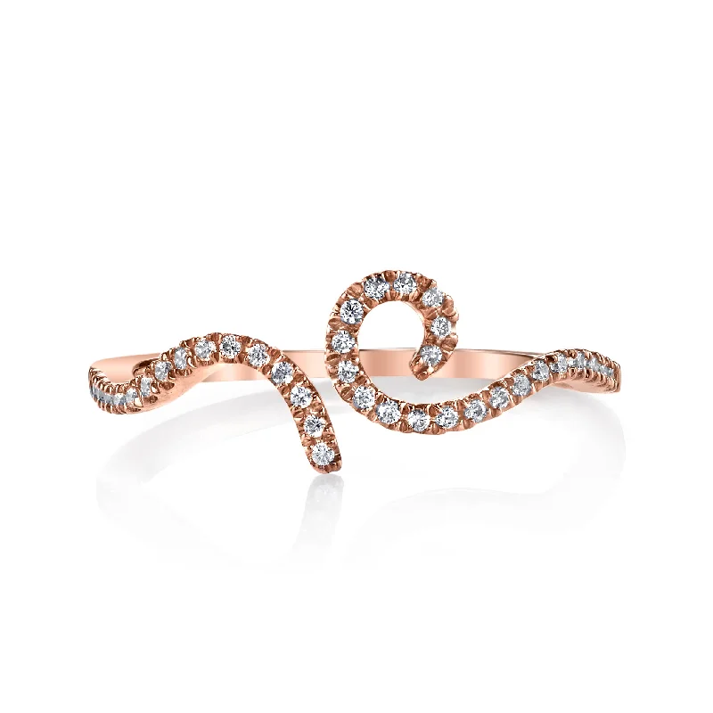 Bohemian - Style Fashion Rings with Turquoise and Silver Filigree for a Free - Spirited Look14K Rose Gold 0.15ct. Curving Diamond Accent Fashion Ring