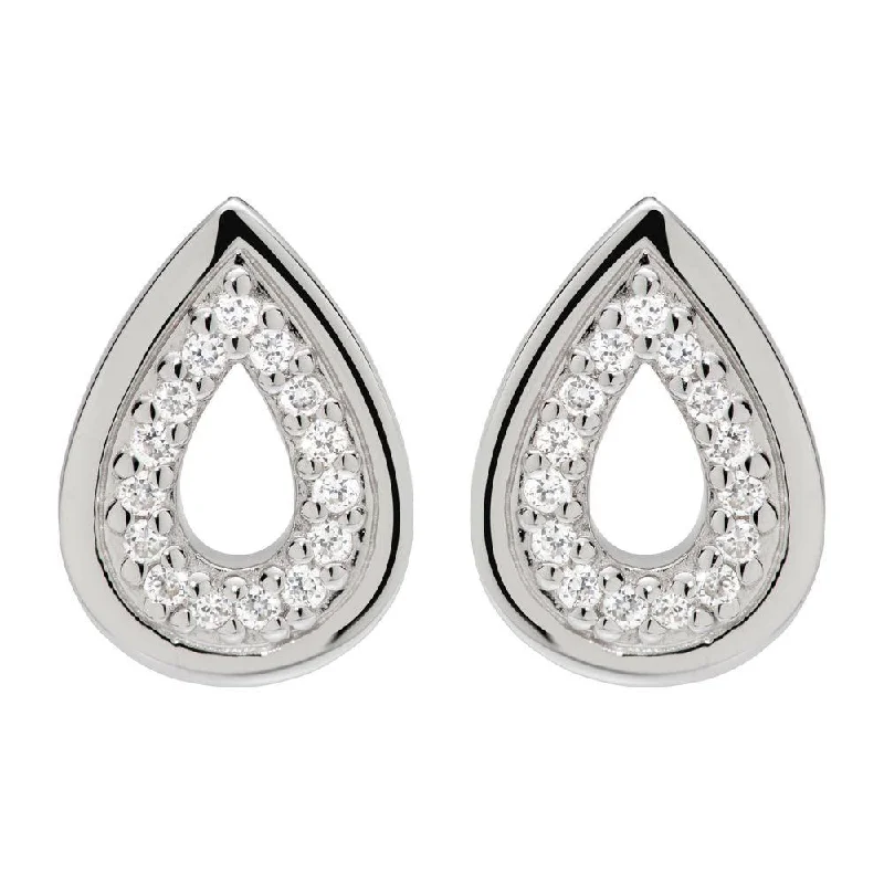 Rhinestone - Embellished Crown - Shaped Stud Earrings for a Princess - Inspired LookUnique & Co Silver Cubic Zirconia Teardrop Stud Earrings