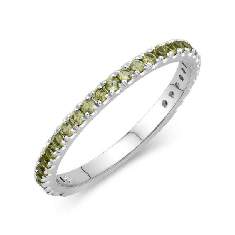 Pearl - Adorned Fashion Rings in Gold - Tone Alloy for a Sophisticated Look14K White Gold 0.44cttw. Peridot Stackable Birthstone Ring - August