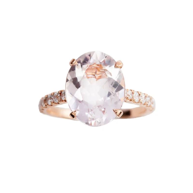 Pear - Shaped Women's Diamond Rings in Yellow Gold with a Single - Diamond Pendant LookMorganite Engagement Ring Gold, White