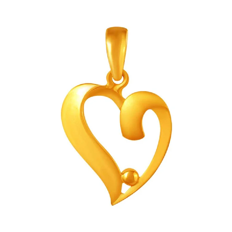 Pear - Shaped Women's Diamond Rings in Yellow Gold with a Single - Diamond Pendant Look14k Simple Heart Pendant With Gold Point