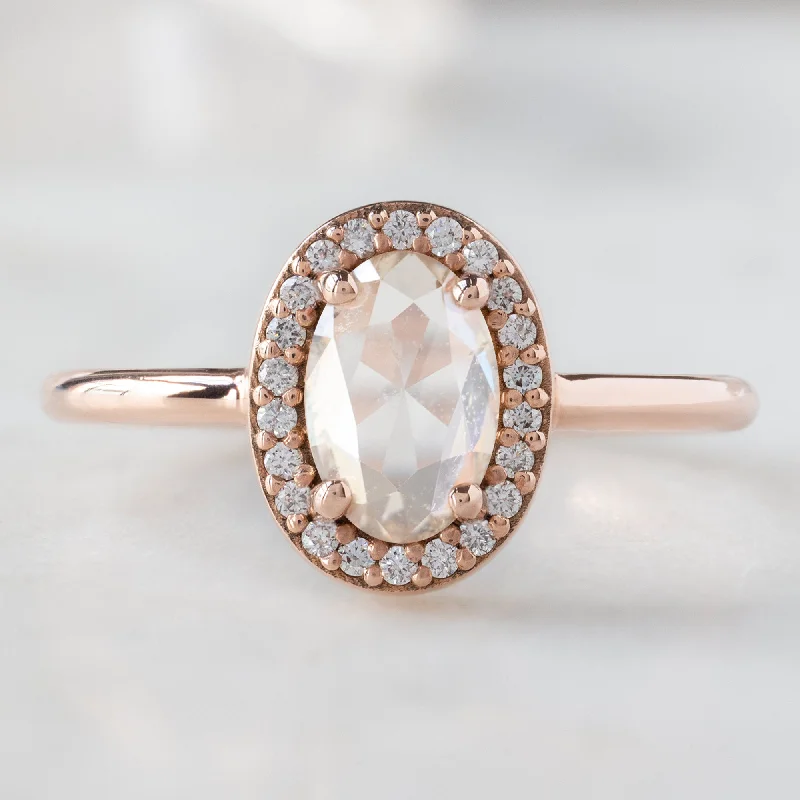 Men's Citrine Engagement Rings in Stainless Steel with a Stackable Band DesignThe Dahlia Ring | 0.87ct Oval Pink Diamond in 14K Rose Gold