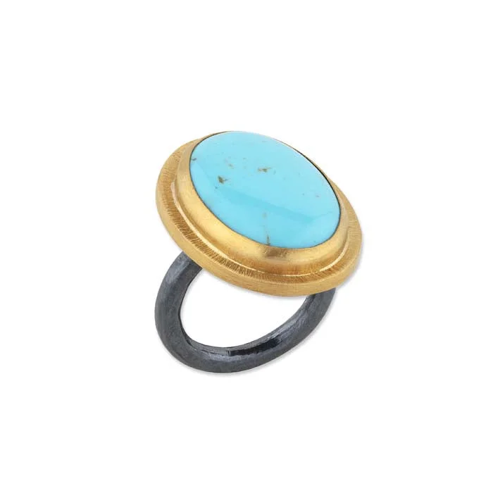 Vintage - Reproduction Fashion Rings in Bronze with Cameo - Style MedallionsLika Behar "Gela" Ring in 24K Yellow Gold and Oxidized Sterling Silver