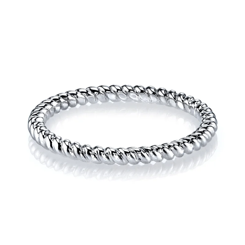 Rhinestone - Embellished Fashion Rings in Silver - Tone Metal for a Glamorous Touch14K White Gold Twisted Stackable Fashion Ring