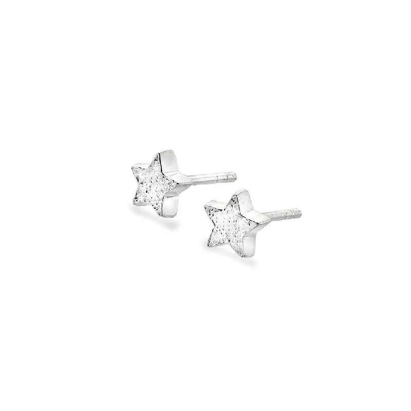 14K Gold Plated Heart - Shaped Stud Earrings for a Romantic and Feminine LookSea Gems Silver Star Stud Earrings