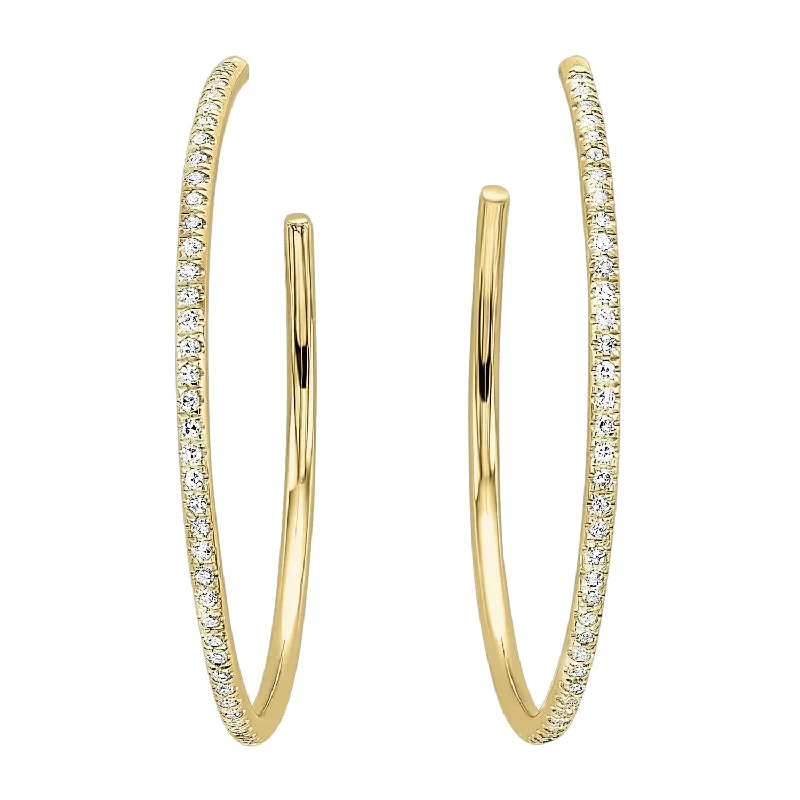 Ruby and diamond engagement ring with a halo of diamonds in 14K red goldDainty Pave Diamond Hoop Earrings in Yellow Gold