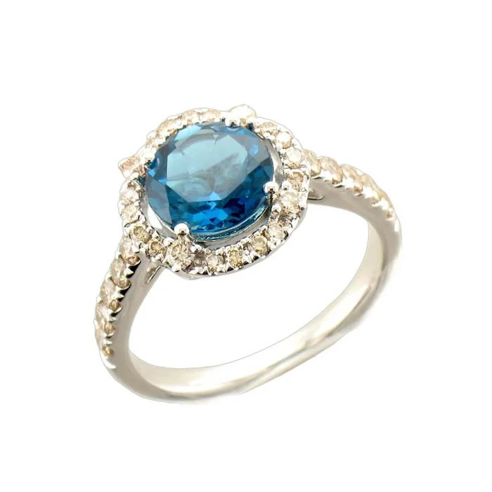 Textured Fashion Rings in Pewter with Hammered and Embossed SurfacesLe Vian Creme Brulee Ring featuring Deep Sea Blue Topaz and Nude Diamonds in 14K Vanilla Gold