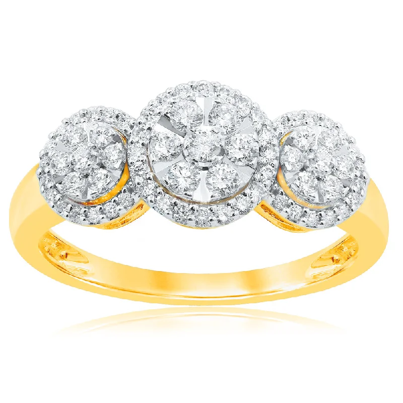 Marquise - Cut Women's Diamond Rings in Palladium for a Unique and Elongated Shape9ct Yellow Gold 0.45 Carat Luminesce Laboratory Grown Diamond Ring