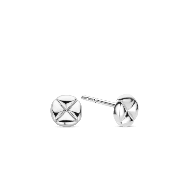 Men's Stainless Steel Skull Stud Earrings with Black Enamel for an Edgy and Rock - Inspired StyleTi Sento Sterling Silver Cushion Stud Earrings