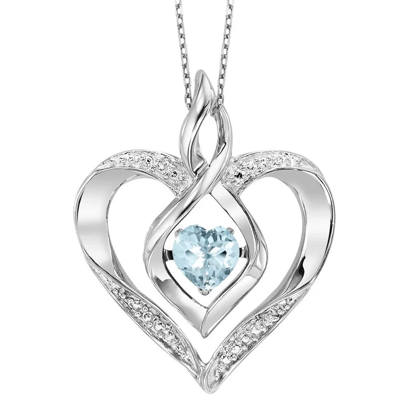 Heart - shaped diamond engagement ring with a hidden halo in 14K rose goldCreated Aquamarine Heart Pendant by Rhythm of Love