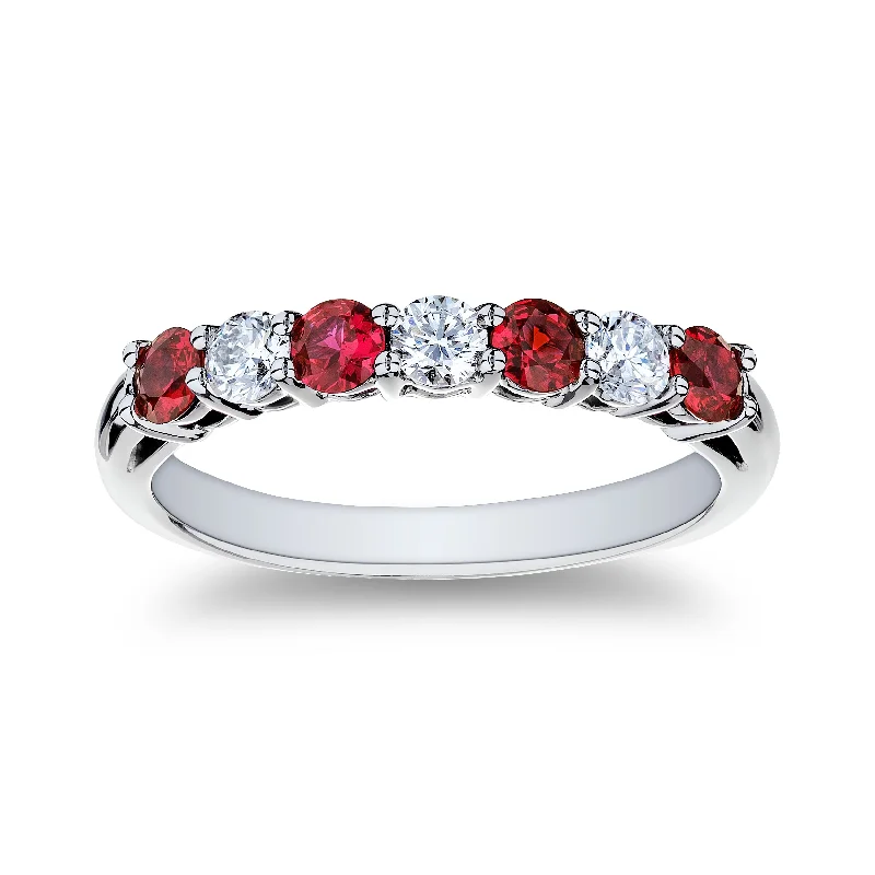 LED - Lit Fashion Rings in Plastic with Color - Changing Effects for a Futuristic LookBremer Jewelry Ruby and Diamond Half Anniversary Ring in Platinum (0.80ctw)