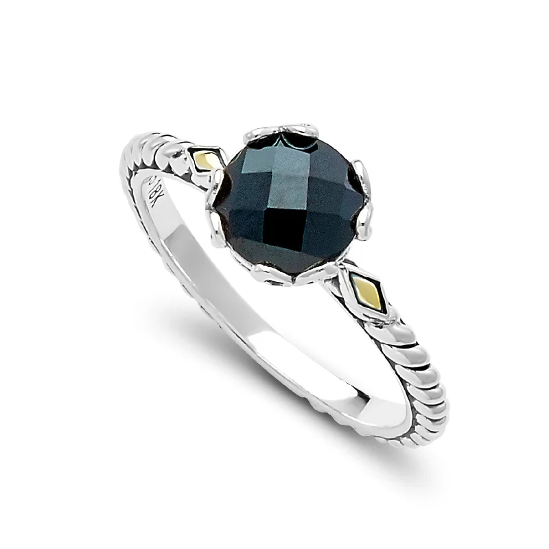 Pearl - Adorned Fashion Rings in Gold - Tone Alloy for a Sophisticated LookSamuel B. Black Spinel Glow Ring