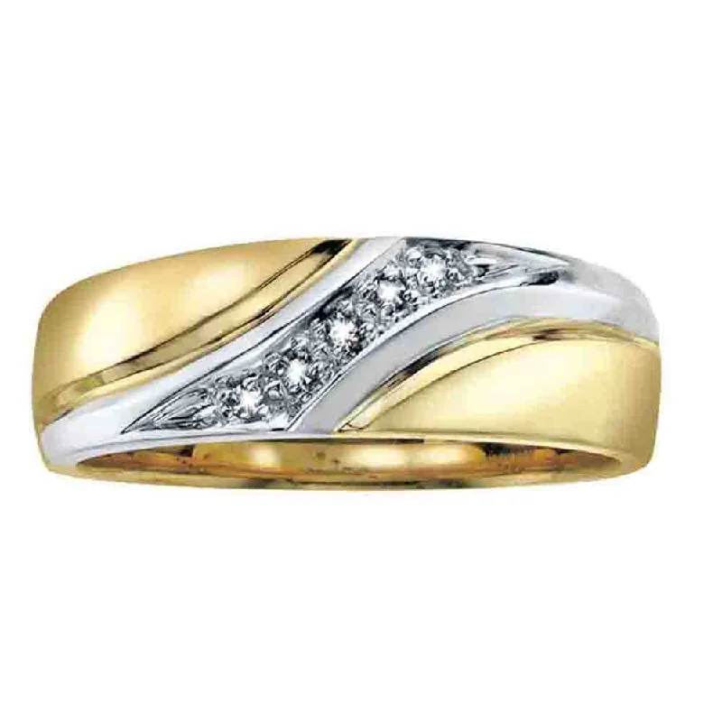 Cathedral - Style Women's Diamond Rings with a Raised Center Setting and Elaborate MetalworkDiamond and Two-Tone Gold Band