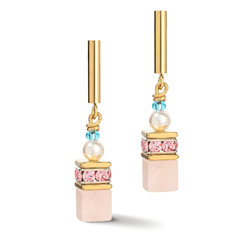 Glow - in - the - Dark Star Stud Earrings for a Mysterious and Night - Time - Friendly AccessoryCoeur de Lion Pastel GeoCUBE® and Precious Pearls Fusion Earrings