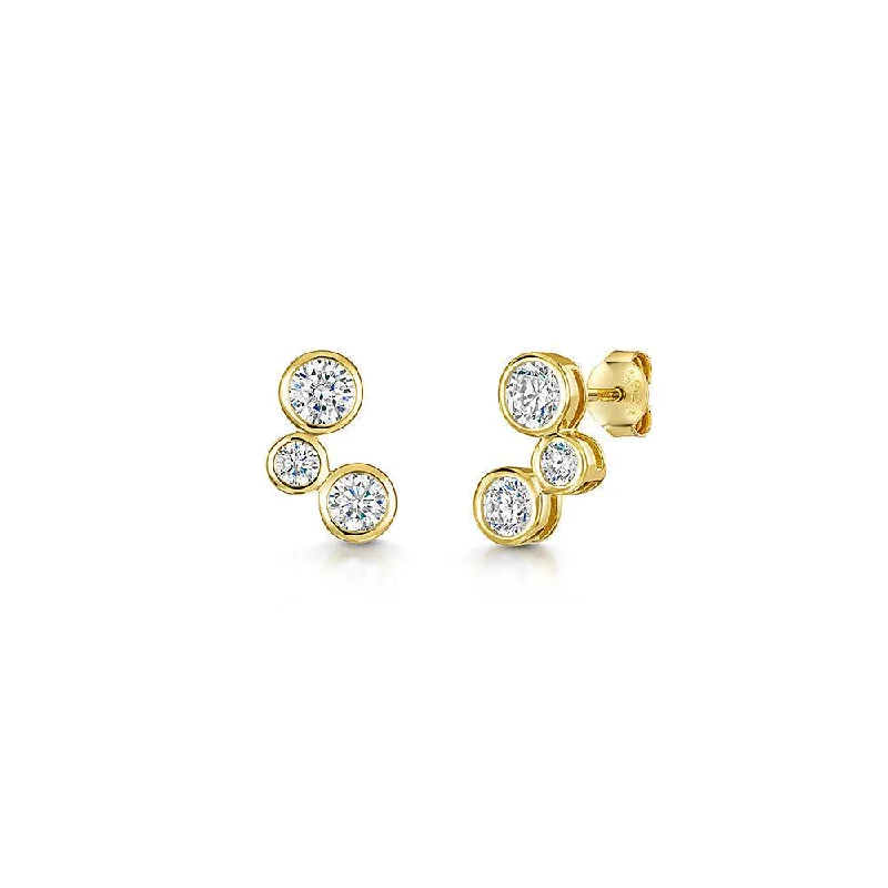 Rose Gold - Tone Geometric - Patterned Stud Earrings for a Modern and Trendy LookJools Bubbles Stud Earrings - Yellow Gold