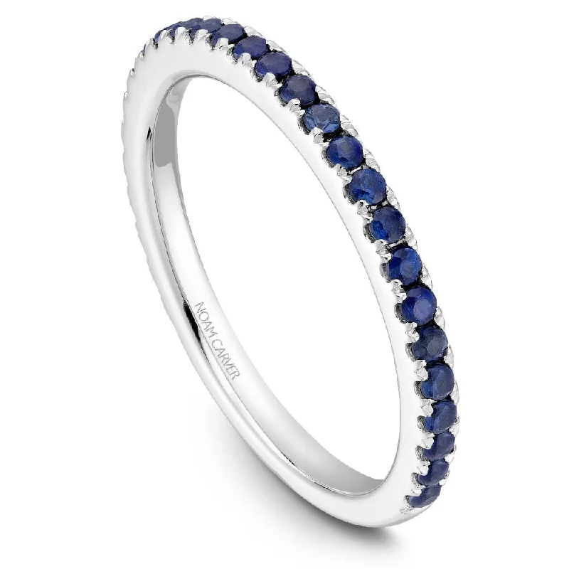 Rhinestone - Embellished Fashion Rings in Silver - Tone Metal for a Glamorous TouchNoam Carver Stackable Collection 0.44cttw. Blue Sapphire Fashion Ring STA2-1-B