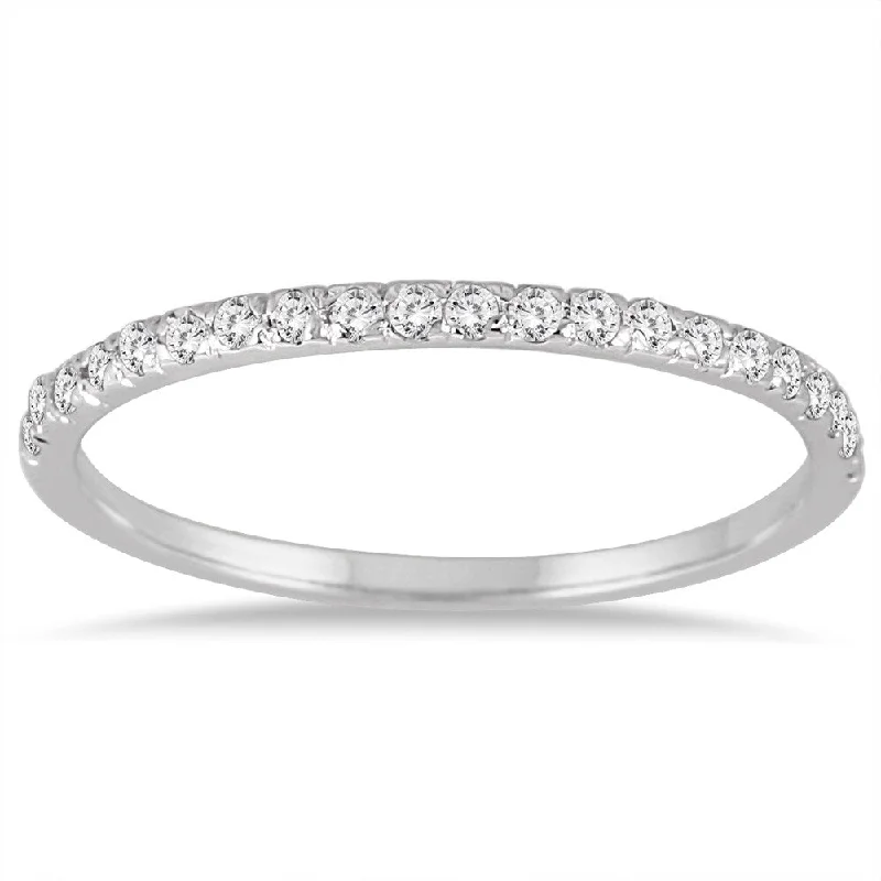 Channel - Set Women's Diamond Rings with Diamonds Securely Held in a Metal Groove for Durability1/4 Carat TW Diamond Wedding Band in 14K White Gold