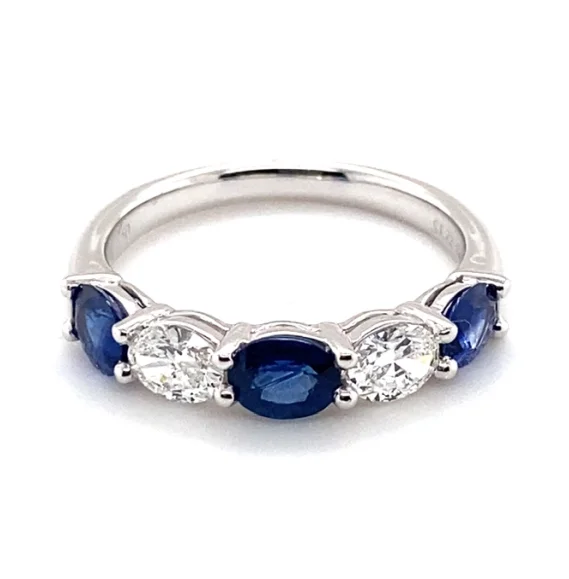 Geometric - Shaped Fashion Rings in Titanium with Iridescent InlaysBremer Jewelry Sapphires and Diamonds Five Stone Fashion Ring in 18K White Gold (1.72ctw)