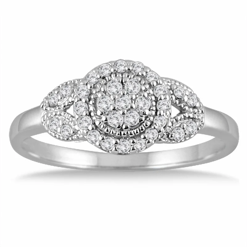 Pear - Shaped Women's Diamond Rings in Yellow Gold with a Single - Diamond Pendant LookMarquee 1/4 Carat TW Diamond Ring in 10K White Gold