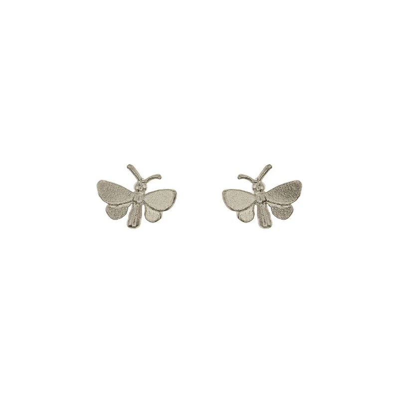 Laser - Engraved Initial Stud Earrings in Silver for a Personalized and Customized AccessoryAlex Monroe Butterfly Stud Earrings