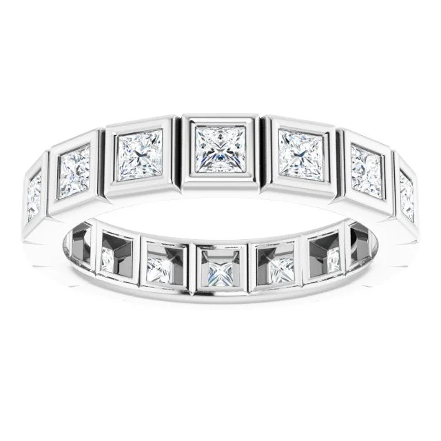 Women's Solitaire Diamond Rings with Round - Cut Diamonds and Platinum Settings for an Elegant Engagement1.60 ct. Princess Cut Diamond Bezel Set Eternity Band