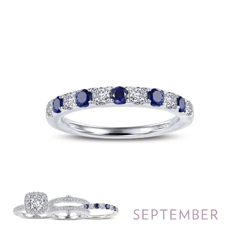 Magnetic Fashion Rings in Stainless Steel with a Modern, Interlocking DesignLafonn Simulated Diamond & Blue Sapphire September Birthstone Stackable Ring BR004SAP